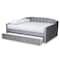 Baxton Studio Lennon Modern and Contemporary Grey Velvet Fabric Full Size Daybed with Trundle 186-11470-Zoro - alternate 9